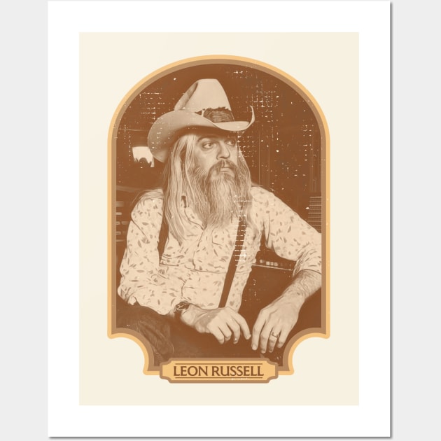 Leon Russell Sepia Tribute Wall Art by darklordpug